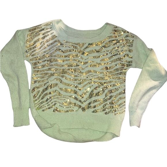 Justice Green Sweater & Blue Tee shirt Girls Size 12 - Picture 1 of 8